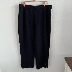 St. John Collection Navy Blue Wide Leg Crop Santana Knit Pants 8